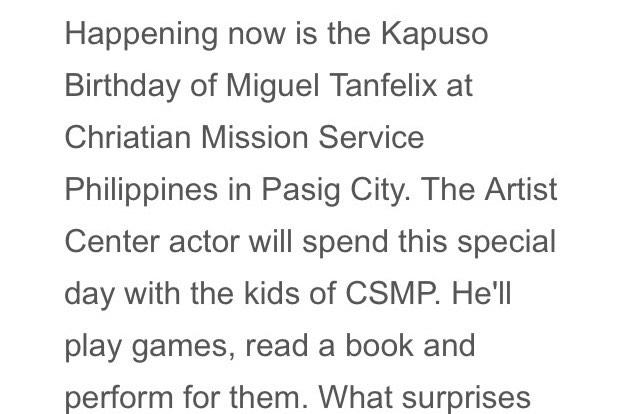 Such a great act! Advance happy birthday Miguelito 