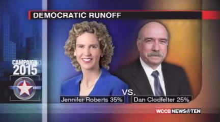 WCCBCharlotte's tweet photo. Roberts, Clodfelter to Face Off in Runoff Election http://t.co/c0C7uv11TF #cltnews #ncnews #cltpolitics http://t.co/vtK3qFLcsl
