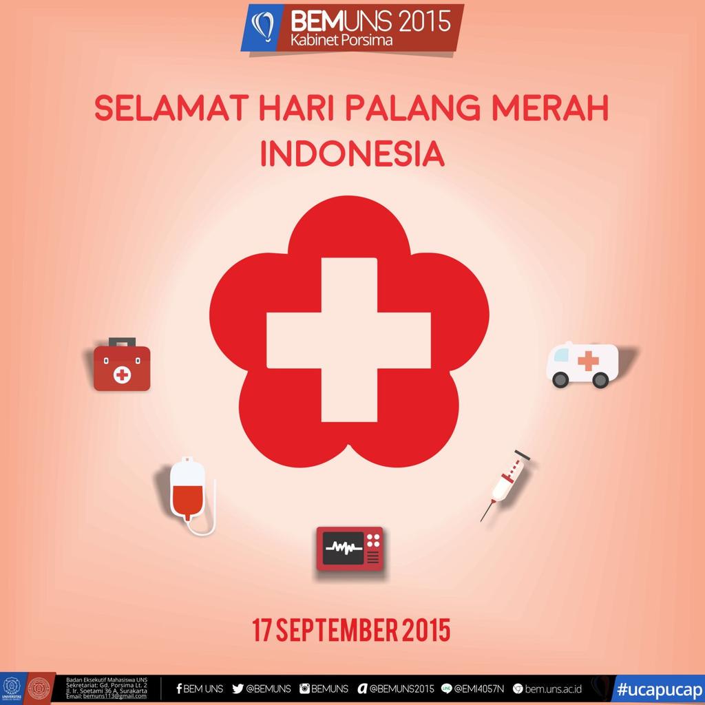 Selamat Hari Palang Merah Indonesia! 
 Semoga semakin byk nyawa terselamatkan atas bantuan yg diberikan PMI. :)
