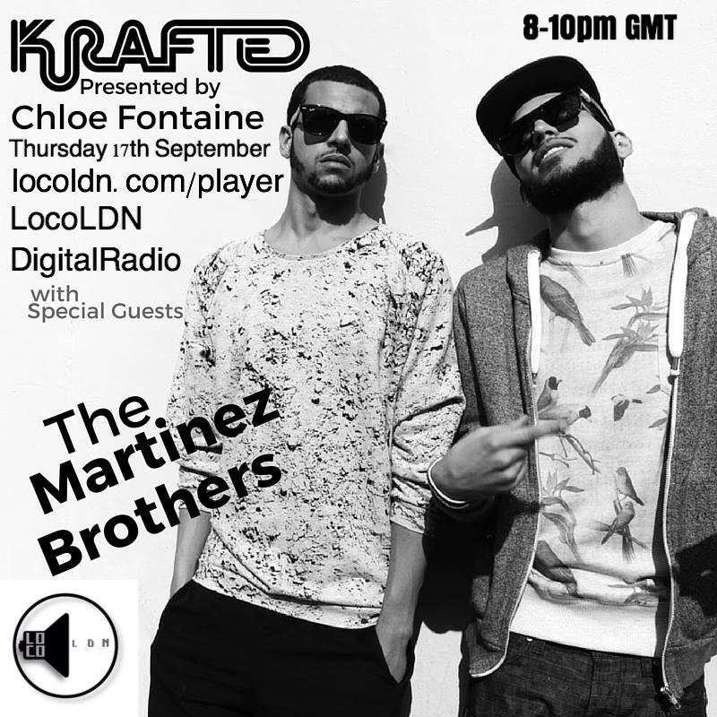 @KraftedMusic @themartinezbros @ChloeFontaine on #LocoLDN DigitalRadio 8-10pm tonight #HouseMusic #tunein