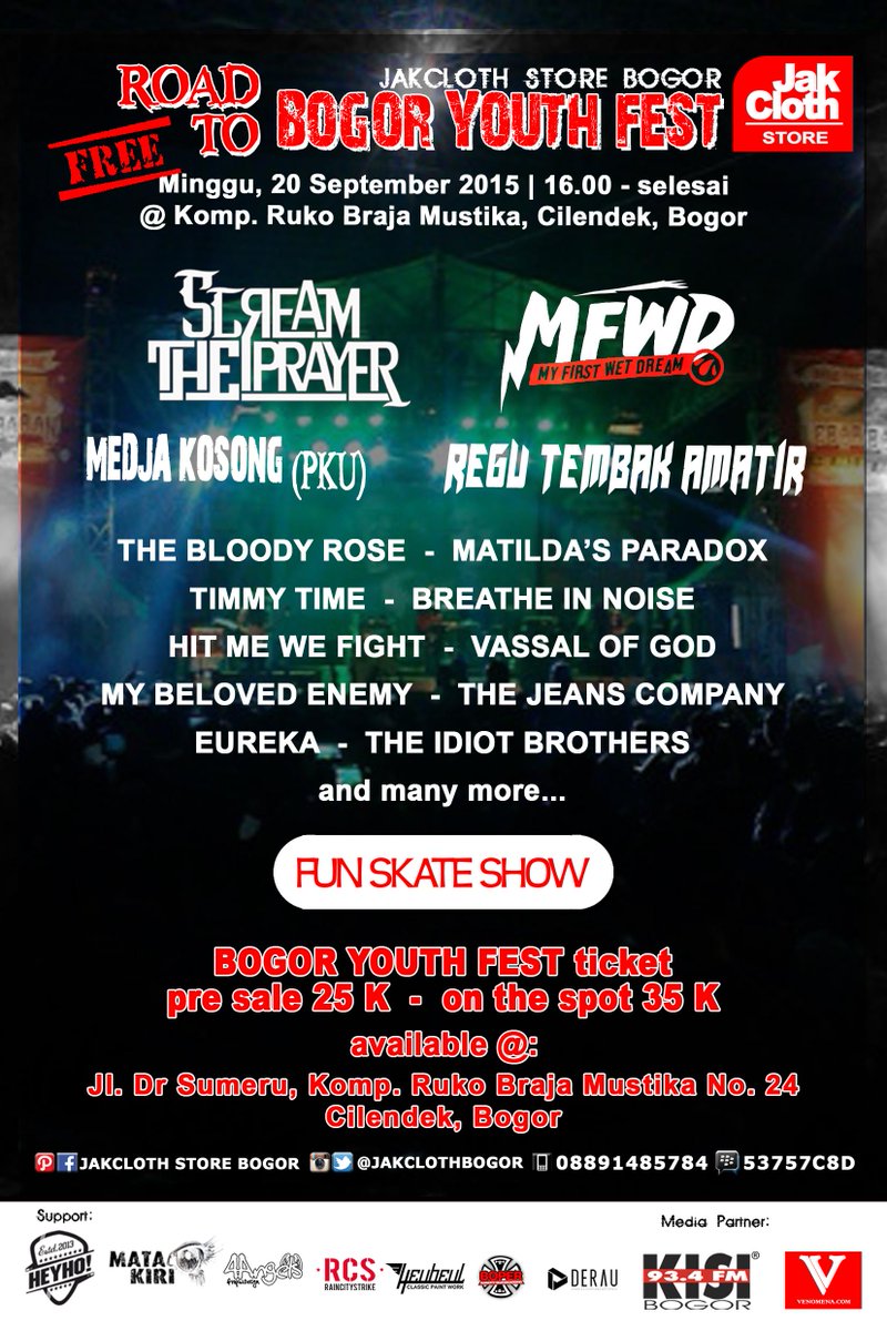 RoadTo #BogorYouthFest Live Audition, Minggu 20.09.15 jam 3 sore di #JakclothStoreBogor  @KisiFmBogor <a href="/VenomenaNews/">Venomena.com</a>