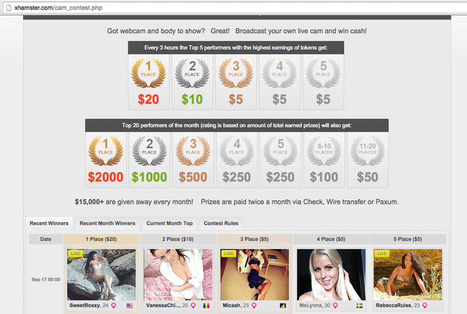 After 3 days on @xhamstercom I already won 4th place in their contest! :-) Join me tonight on http://t<a class="tags" href="/tag/xhamstercom">@xhamstercom</a><a href="/tag/camgirl"class="tags"><span>#camgirl</span></a><a href="/tag/skype"class="tags"><span>#skype</span></a>