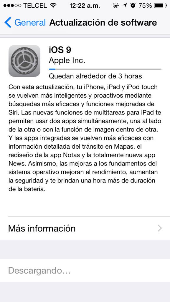 RomeoZJ's tweet image. Es enserio Apple???....3 horas?? #Apple #iOS9 #iOS9update
