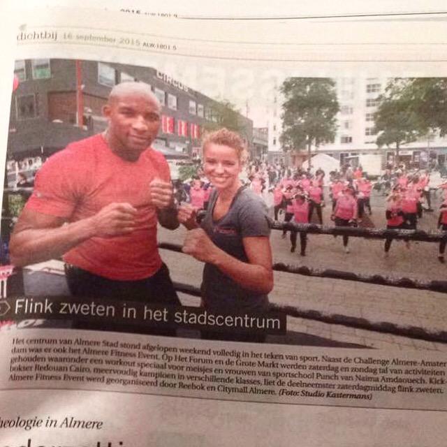 Punchclub1's tweet photo. Wat leuk!!! We staan in de krant met onze killer city workout! Dank jullie wel! @AlmereDichtbij #caa2015 http://t.co/VssAFLPzBs