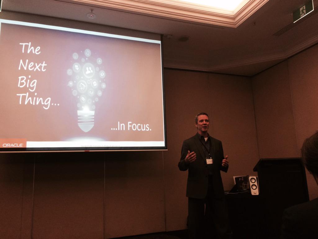 #infocusanz Key note address by Gary Grieshaber VP product Strategy and Advanced R&amp;D at Oracle.