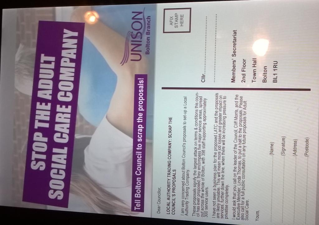 garry84040402's tweet photo. Please complete and send to your local Bolton Councillors about Bolton LATC @UNISON_Bolton #ActivityNotApathy http://t.co/mqQ9rmlsC9