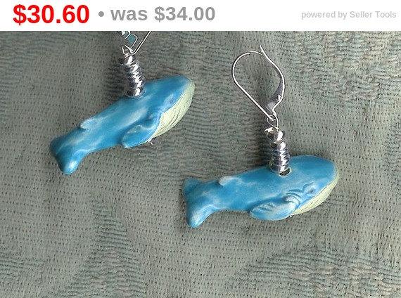 Gwynstone's tweet photo. 2 day sale Blue whale earrings hand painted biggest animal ever!… http://t.co/uzeXV5E1Wz #Etsyhandmade #OceanThings http://t.co/zAXueuB23b