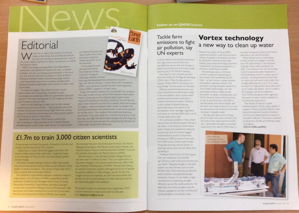 Mike_J_Allen's tweet photo. Check out @NERCscience #PlanetEarth to read all about our @gatesfoundation #vortexbioreactor work in Pune, India http://t.co/4eEXaO4PGv