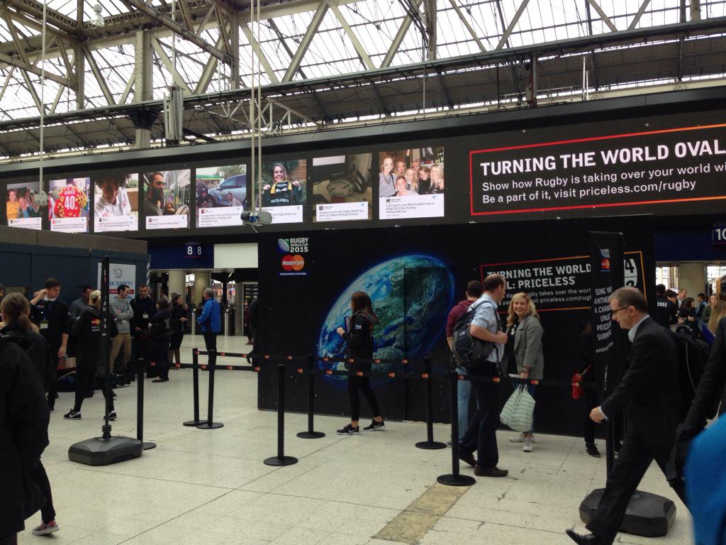 eelliotdevine's tweet image. Kicking off the Rugby World Cup in Waterloo station @Posterscope @MasterCard @JCDecaux_UK