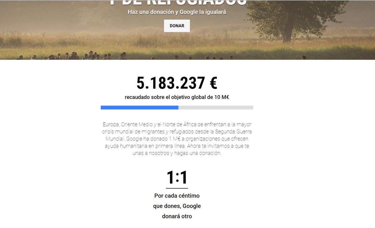 EleVillarino's tweet photo. Por cada céntimo que done #Google donará otro. Mi like! #sirios #migraciones2015 http://t.co/rSdpfvVigs
