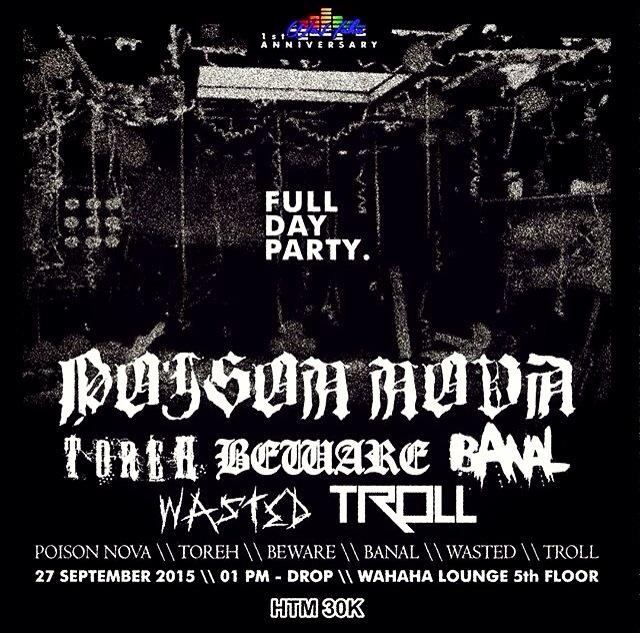 BewareCrust's tweet photo. FULL DAY PARTY.
27 september 2015
@ wahaha lounge (csb) Cirebon  
☎ - 08971602440 (wiki) 
be there \💀/ http://t.co/4pq5ausIRh