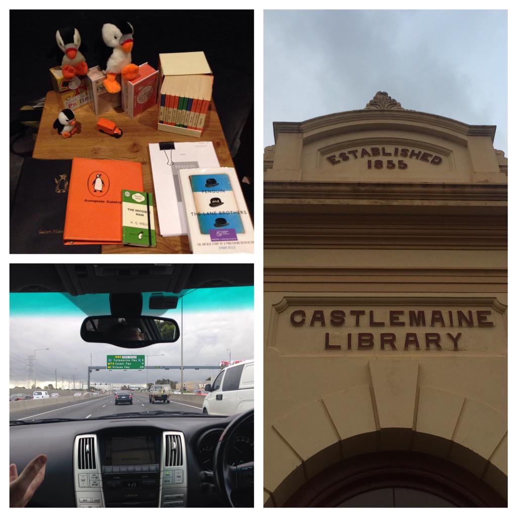penguinlane's tweet photo. Road tripping! Now to setup at the beautiful #castlemainelibrary for @stuartkells #penguinfounders talk and signing http://t.co/cvOq6SegJD