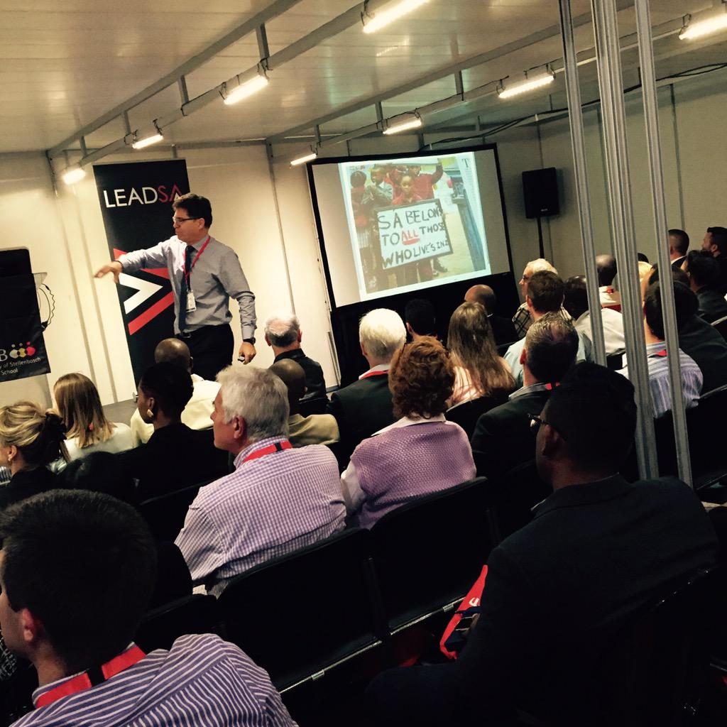 SABSA1's tweet photo. “@Melimelilepenza: #Leaderex2015 "If you can't live on the edge, don't live is South Africa" Prof Piet Naude https://t.co/dTqMBWDSs4”