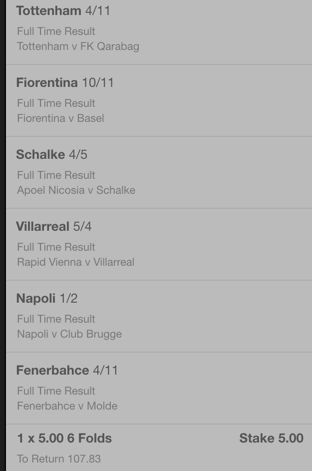 JustBetTips's tweet image. 6-Fold for tonights Europ League - TO WIN #THFC #FreeTips #Acca
