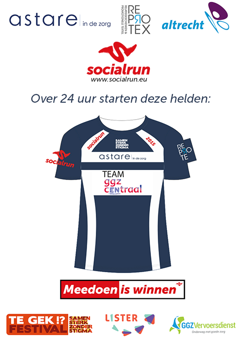 Socialrun's tweet photo. Over 24 uur vertrekken de helden van Team @GGZCentraal #Socialrun #Meedoeniswinnen #zonderstigma #loverunning #nieuws http://t.co/jJ8c1lBlE2