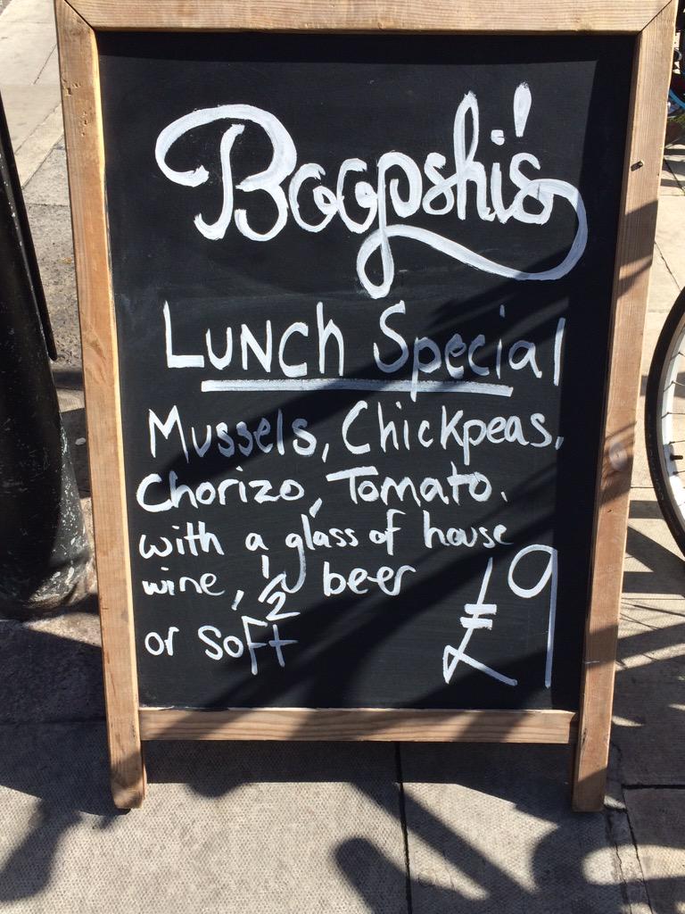 The sun is shining, come grab a seat outside for lunch. #Boopshis #lunch #special #sunshine