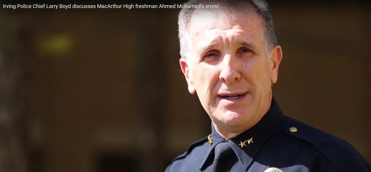 Medicayy's tweet photo. The Real Chief #Wiggum AKA #LarryBoyd explains; Well Sir, I saw Electronics & a Colored Boy....
#IStandWithAhmed http://t.co/gjpG9yyMmk