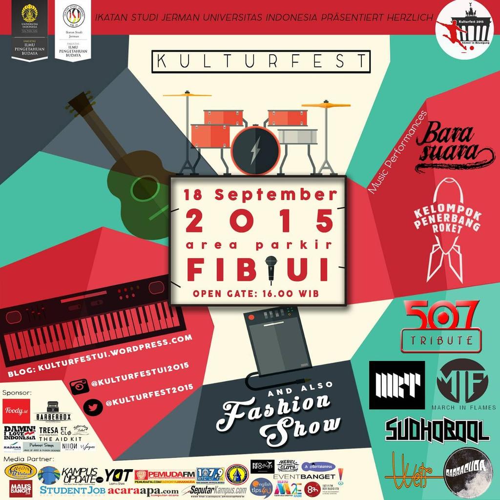 We will on stage again at KULTURFEST 2015 tomorrow. Mind to join? Come at 4pm! And don't miss "sholat jum'at" banana!
