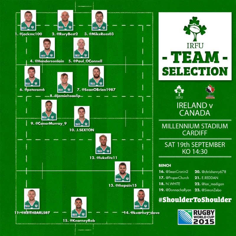 Ireland v Canada, 19 September CPGjMKaUwAEXya4