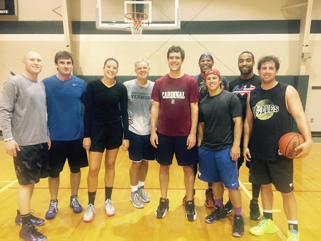 Love having alumni back on campus for some early morning basketball #family