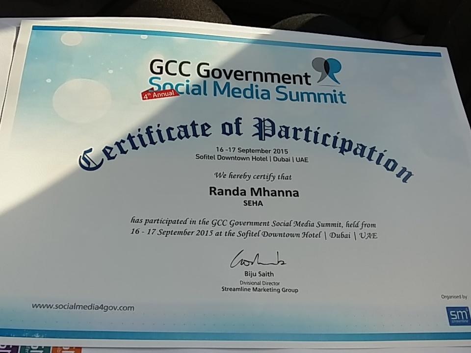 rmhanna's tweet photo. Thank you for your efforts #GSMS15 @SocialMediaSmts 
See you next year inshallah 😊 http://t.co/NtACmyREVl