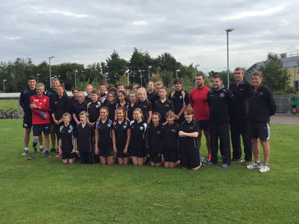 RWC2015Exeter's tweet photo. Lovely morning around Exeter Primary Schools for @WestExeSchool RWC2015 Relay #community @execollsport @ExeterChiefs http://t.co/YFcbOcwN17