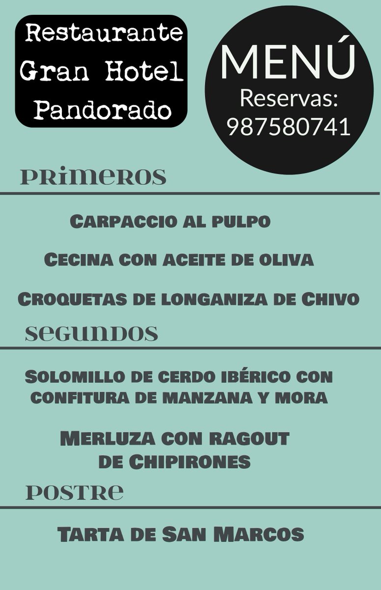 GHPandorado's tweet photo. Ven a @RestPandorado y conoce nuestros menús dominicales
Come & meet us
#Restaurantswithcharm
#restaurantesconencanto http://t.co/MV06Vnd4Ih