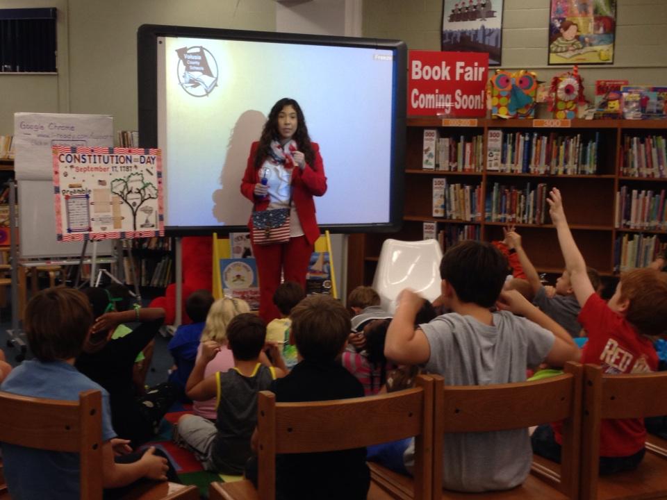 Lindsey Swindle  from Senator Dorothy Hukill's office speaking to our students about the Constitution.