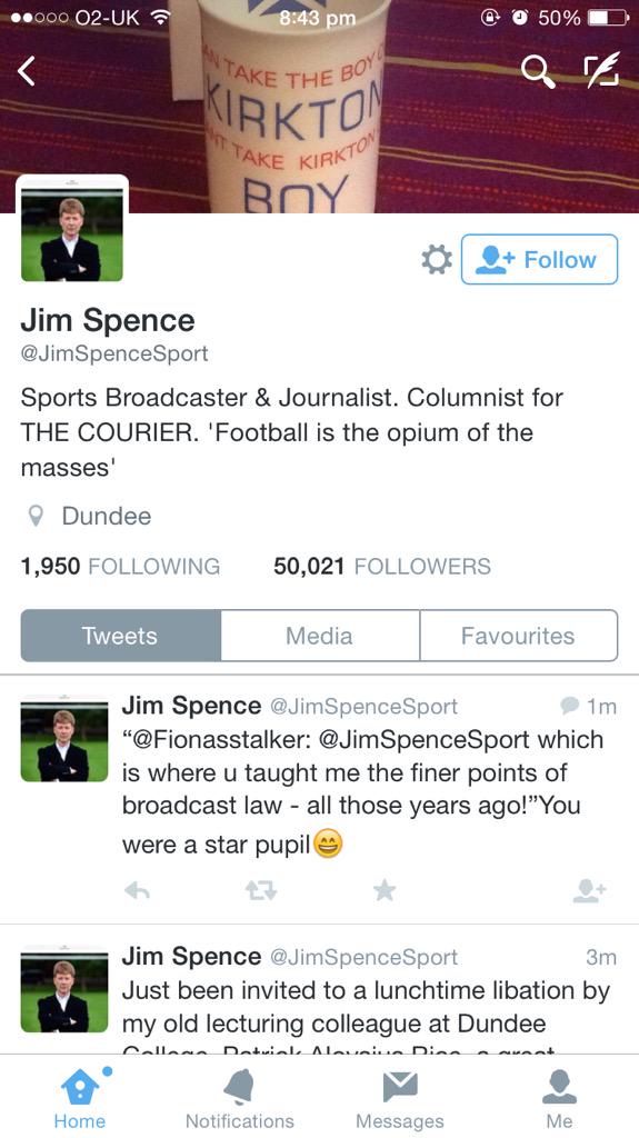 Going to start screenshotting all of Jim Spence's bio updates. I'm sure I've seen more than ten over the last three months.