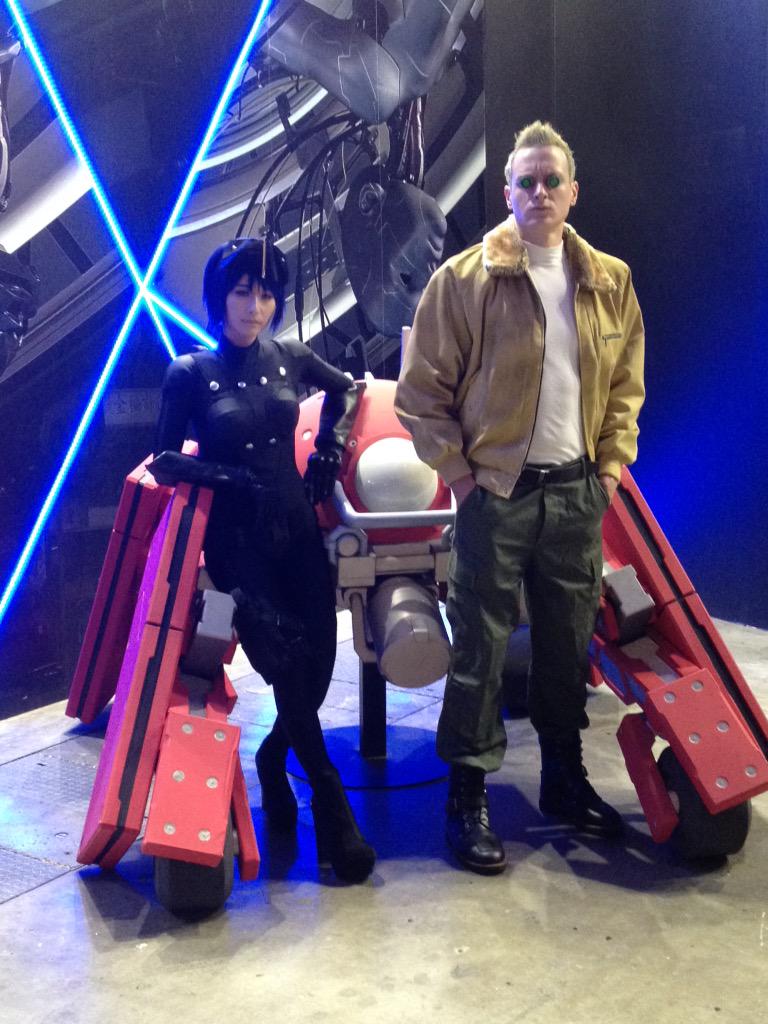 GwynCampbell's tweet photo. Battou &amp; the Major chillin' at #TGS2015 today. 
#TGS #anime #manga #videogames #GitS #ARISE #cosplay http://t.co/2fv08BiHH3