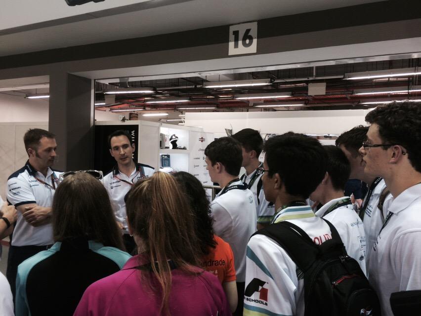 We have our 11 <a href="/Randstad/">Randstad</a> #EngineeringAcademy students with us in the garage chatting with our engineers #SingaporeGP