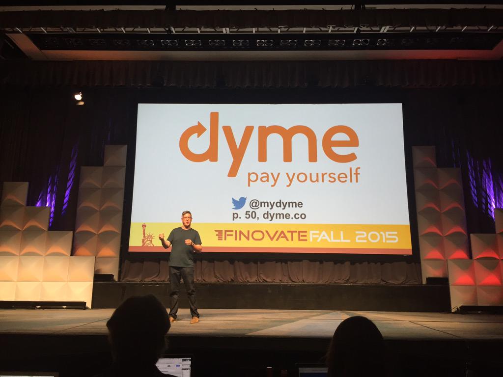 rdheath9's tweet photo. @QCFinTech alum @joeyprather from @MyDyme on stage @Finovate #Finovate #CLTFinTech http://t.co/LU5vT01JHY
