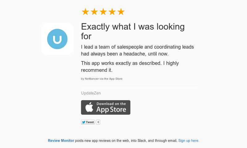 UpdateZen's tweet photo. 5 Star Review "Exactly what I was looking for: I lead a team of salespeople and coordinatin…" https://t.co/lrlOYDiqbn http://t.co/0Bs7C8Kluj