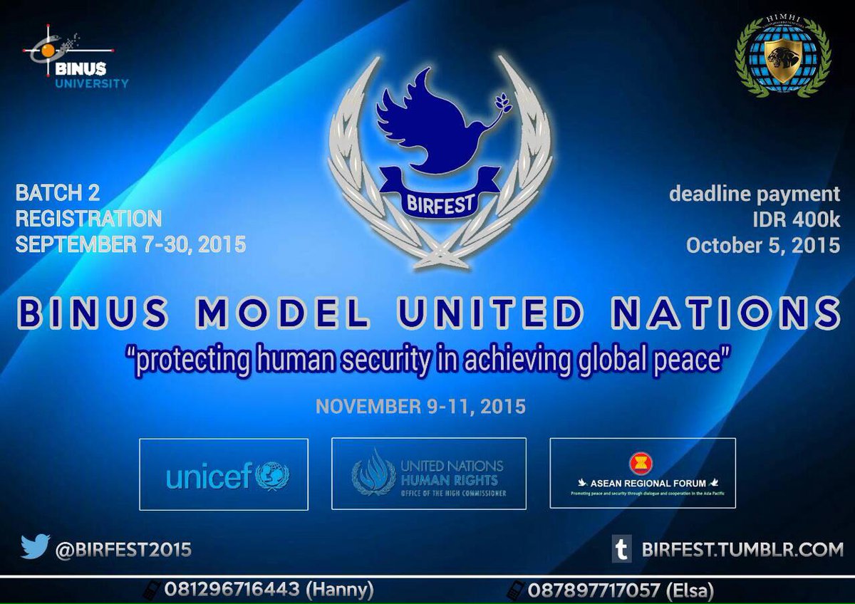 binusmun2016's tweet photo. #Birfest2015 will be held on 9-11 nov 2015 so mark your calendar and apply now 👉 http://t.co/Y6PcKQkVbU see ya guys! http://t.co/v0FmZ2B8pK