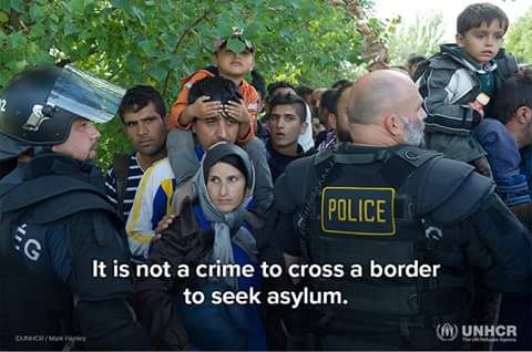 GatesheadCofS's tweet photo. Seeking asylum is not a crime. #refugeescrisis #refugeeswelcome #unhcr http://t.co/VP5EFxGXA9