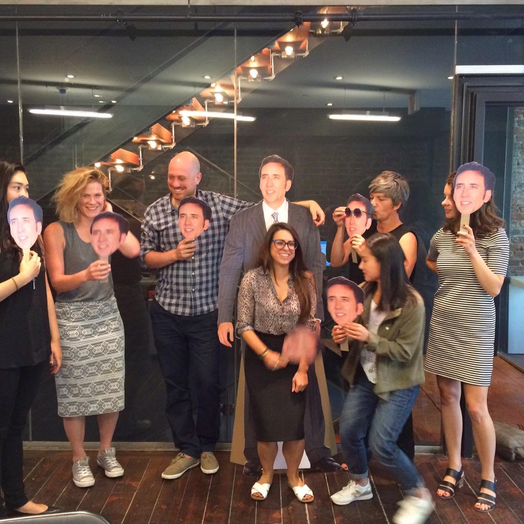 kga_pr's tweet photo. Just casually hanging out with Nic Cage. #nicholasuncaged #westsideTO #outtake #officelife #squadgoals http://t.co/39Q0ukbB2Q