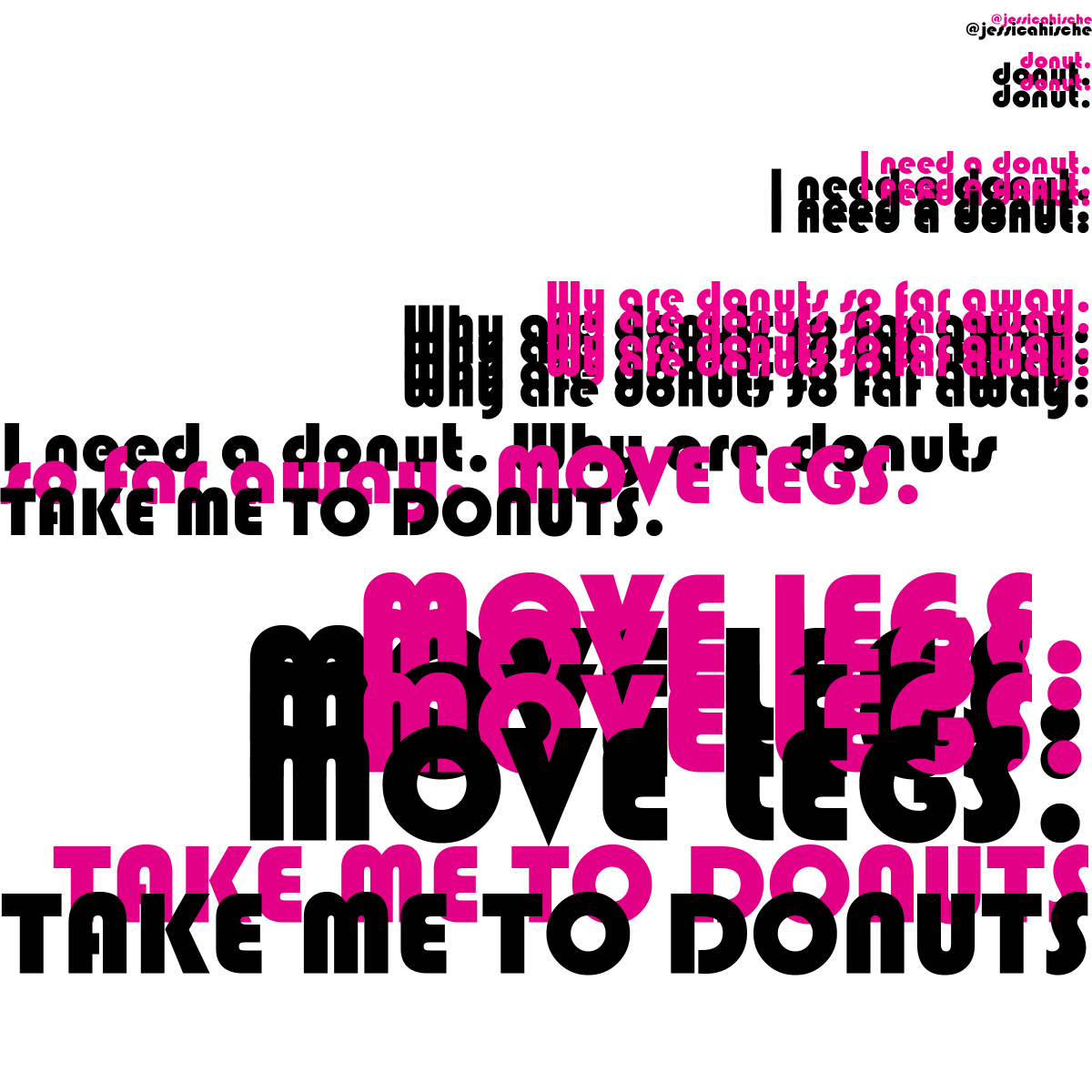 sharmellow's tweet photo. #everythingawesome #week1 #DES493 #typeoftheweek @gillianharvey #yeahdonuts @jessicahische http://t.co/anpC7ZTyys