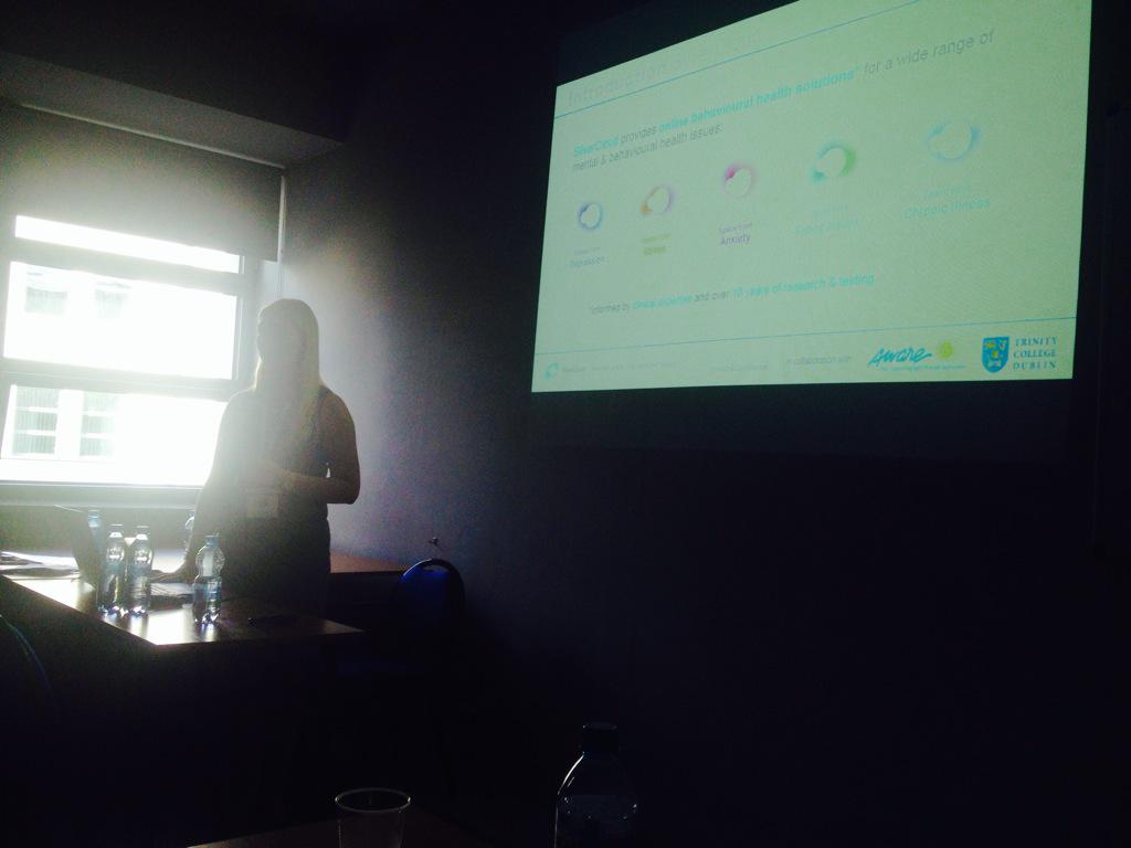 JacqEO's tweet photo. @Emma18OBrien presenting @esrii2015 on behalf of @SilverCloudH #ESRII2015 #SilverCloudHealth @Aware #icbt #depression http://t.co/AkSZV2SrBu