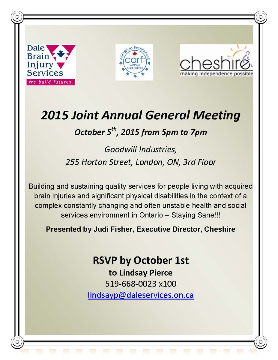 @DaleServices #AGM coming in a couple weeks, hope to see you there. #celebratingclients