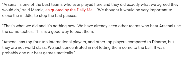 Passenal1's tweet photo. Zagreb coach Zoran Mamic on how to stop Arsenal tactically. Just highlights how increasingly predictable we've become http://t.co/Pu2PxmqMRk