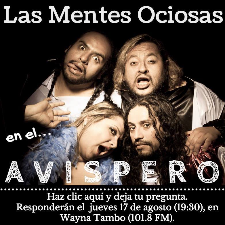WaynaTambo's tweet photo. El  avispero este JUEVES 17 Mentes Ociosas 19.30Hrs. en el Wayna! escucha el programa por la 101.8FM @boliviacultura http://t.co/HalFItIpGf