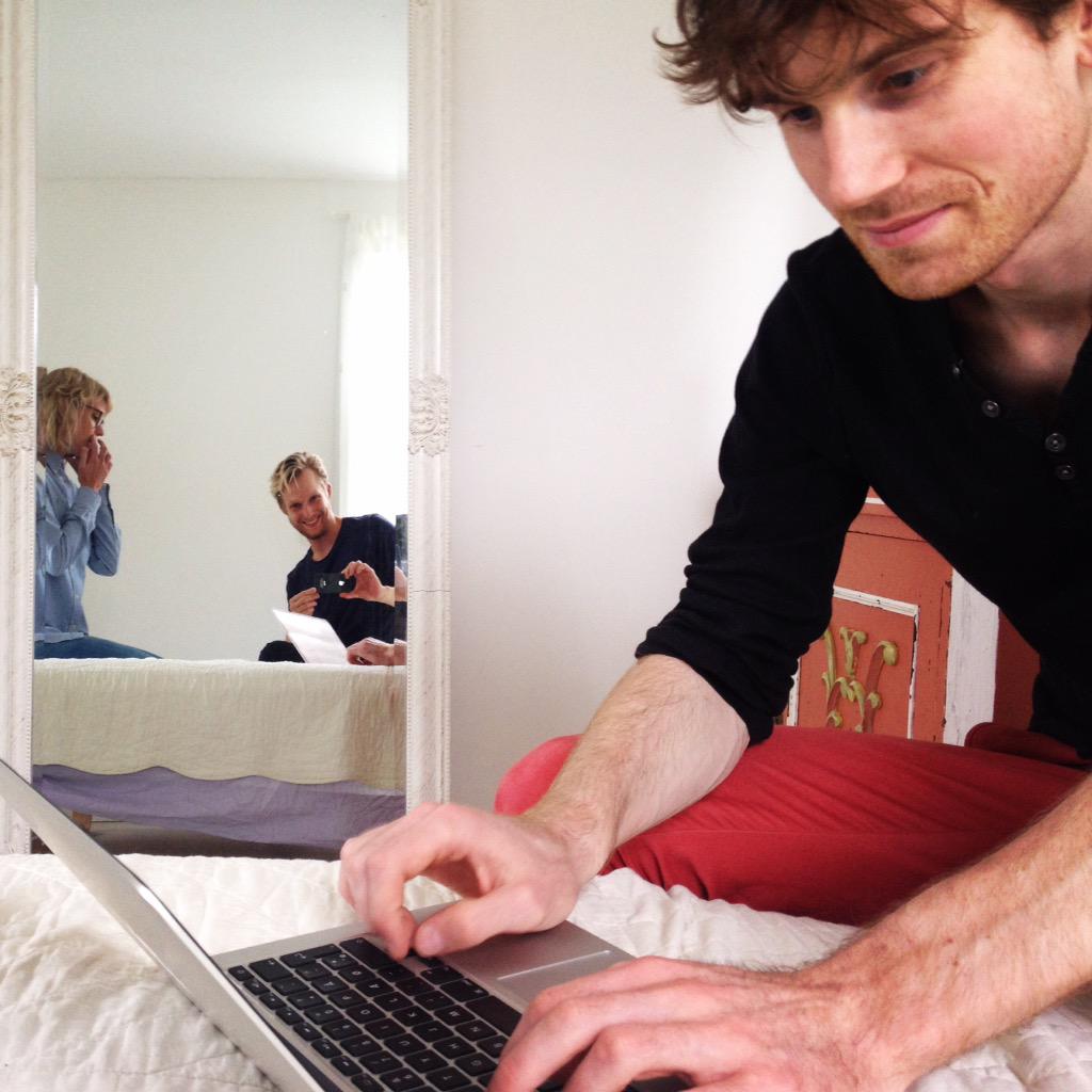 RasmusFlensborg's tweet photo. We're writing more #Fairhood #webseries ... In The bedroom(!) #hint #actorslife #practisebasedresearch @cphshorts http://t.co/brj2lEtpEG