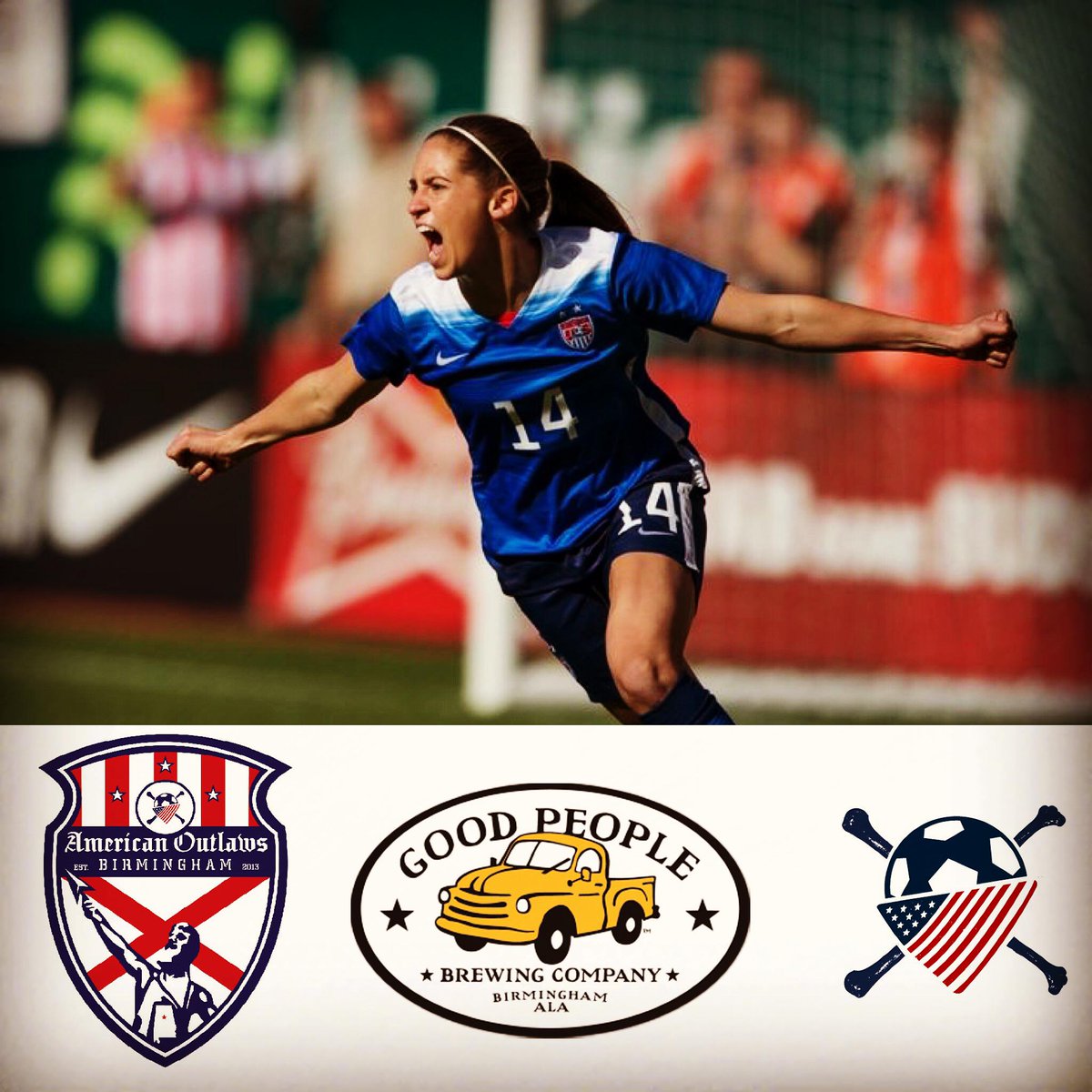 AO_Bham's tweet image. Join us TONIGHT 6 PM @gpbrewing for @ussoccer_wnt vs Haiti! Scarves &amp;amp; shirts for sale &amp;amp; pickup! #OutlawsAreGoodPeople