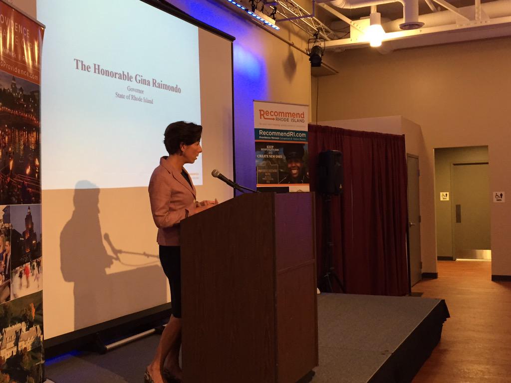 RecommendRI's tweet photo. .@GinaRaimondo speaks with members of the #tourism and hospitality industry in RI #recommendri #goprov http://t.co/le8SYyj8lk