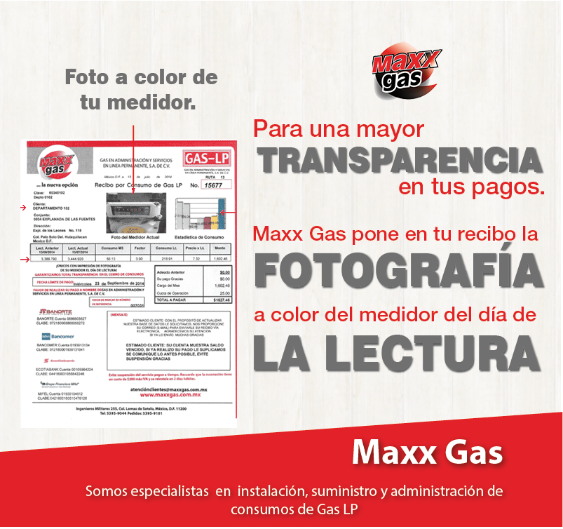 MaxxGas's tweet photo. Para una mayor transparencia en los cobros se coloca una foto impresa del medidor en tu recibo. 
¡Conócenos! http://t.co/HAcBlRkZyK