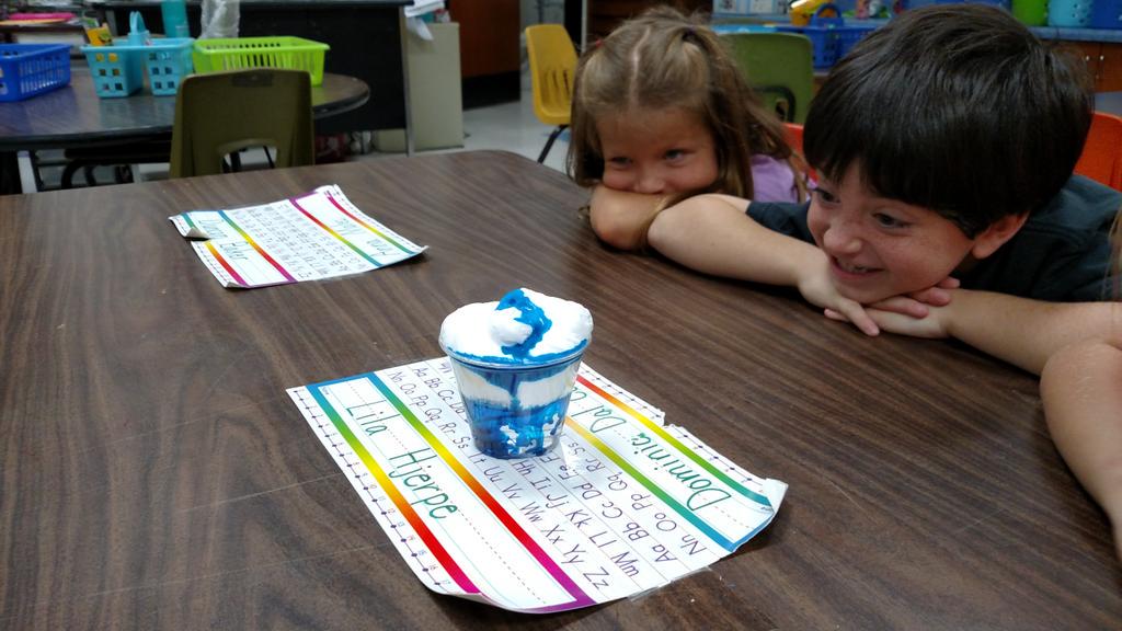 Davis_MPE's tweet photo. Making it rain in first grade! @MPE_Mustangs http://t.co/F4hxXEPgSn