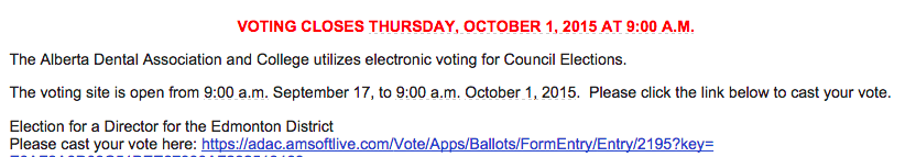 Vote4Dentistry's tweet photo. Online Voting is now open!! You should've received an email (attached photo), to vote online!!
Let's Vote!! http://t.co/HIcI8q12WD