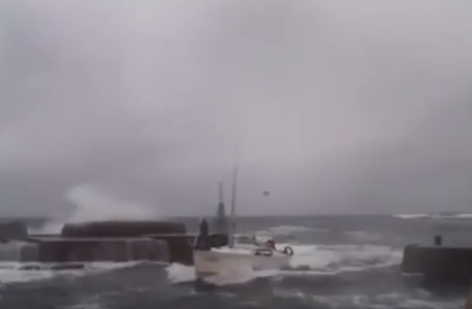 Video:when things get tough, sailors get tougher...scary harbour entry in choppy seas bit.ly/1iSeCiI