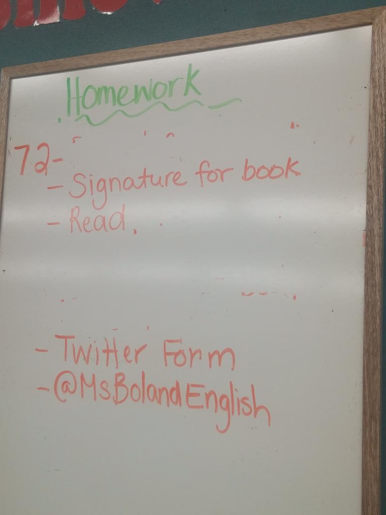 MsBolandEnglish's tweet photo. 72 homework for tonight #digitalhw #weare21lstcenturylearning http://t.co/9R2UnuMdxR