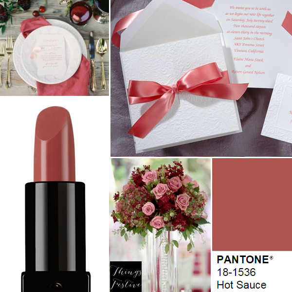 ThingsFestive's tweet photo. #WeddingColorPalette inspiration via #Pantone in #HotSauce http://t.co/jcRPIkooMR Pretty #DustyRoseWedding color http://t.co/yQZ4s0HpEH